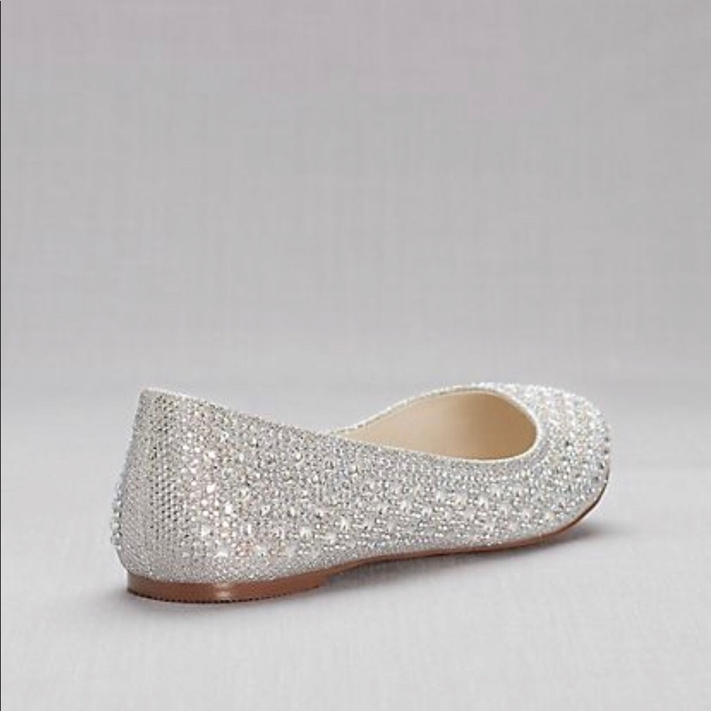 Silver rhinestone flats